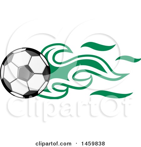 Clipart of a Soccer Ball with Nigerian Flag Flames - Royalty Free Vector Illustration by Domenico Condello