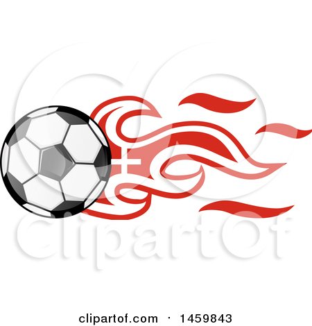 Clipart of a Soccer Ball with Swiss Flag Flames - Royalty Free Vector Illustration by Domenico Condello