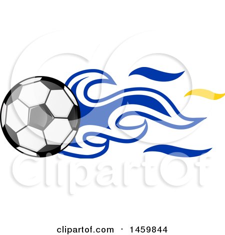 Clipart of a Soccer Ball with Uruguayan Flag Flames - Royalty Free Vector Illustration by Domenico Condello
