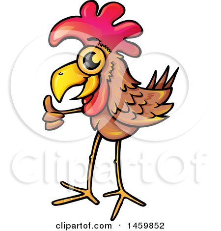 Clipart of a Chicken Mascot Giving a Thumb up - Royalty Free Vector Illustration by Domenico Condello