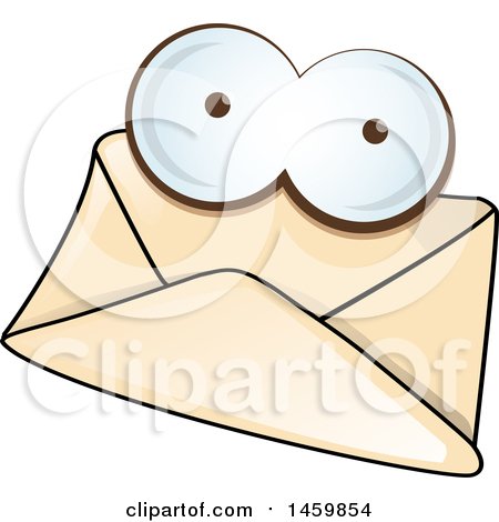 Clipart of a Cartoon Envelope Character - Royalty Free Vector Illustration by Domenico Condello