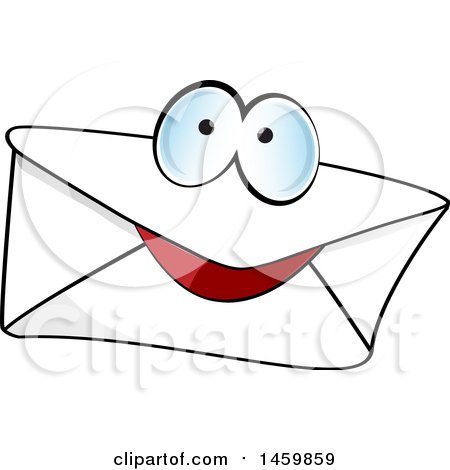 Clipart of a Cartoon Envelope Character - Royalty Free Vector Illustration by Domenico Condello