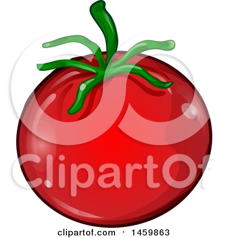 Clipart of a Cartoon Tomato - Royalty Free Vector Illustration by Domenico Condello
