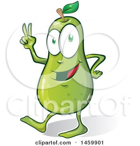 Clipart of a Cartoon Pear Character - Royalty Free Vector Illustration by Domenico Condello