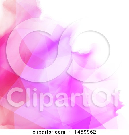 Clipart of a Pink Geometric Watercolor Background - Royalty Free Vector Illustration by KJ Pargeter