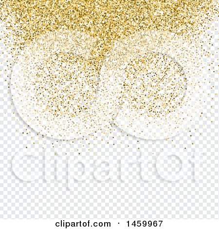 Clipart of a Background of Gold Confetti over Checkers - Royalty Free Vector Illustration by KJ Pargeter