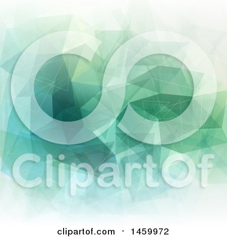 Clipart of a Green Geometric Background - Royalty Free Vector Illustration by KJ Pargeter