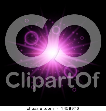 Clipart of a Purple Burst on Black - Royalty Free Vector Illustration by KJ Pargeter
