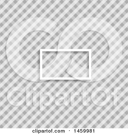Clipart of a Blank Frame on a Grayscale Diagonal Checker Pattern - Royalty Free Vector Illustration by KJ Pargeter