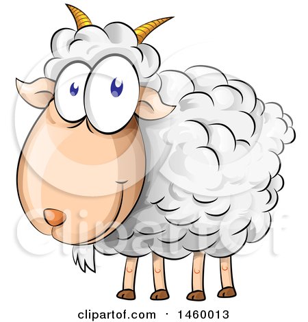 Clipart of a Cartoon Happy Sheep - Royalty Free Vector Illustration by Domenico Condello