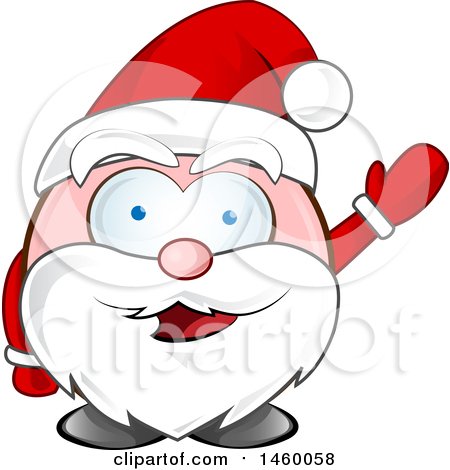 Clipart of a Christmas Santa Claus Waving - Royalty Free Vector Illustration by Domenico Condello