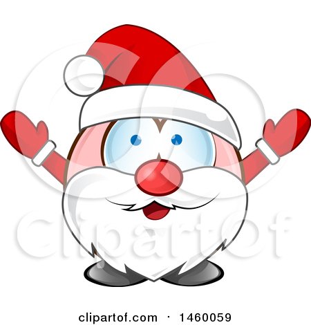 Clipart of a Christmas Santa Claus Welcoming - Royalty Free Vector Illustration by Domenico Condello