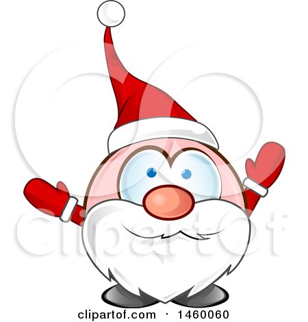 Clipart of a Christmas Santa Claus Welcoming - Royalty Free Vector Illustration by Domenico Condello