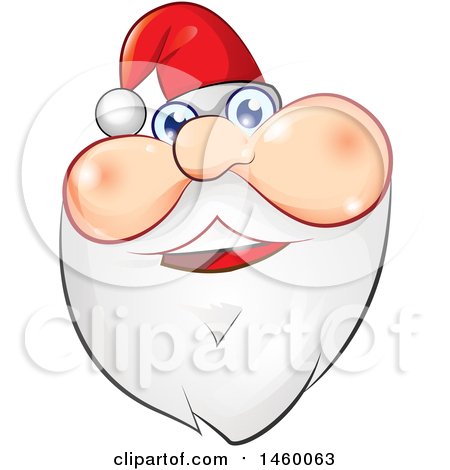 Clipart of a Christmas Santa Claus Face - Royalty Free Vector Illustration by Domenico Condello