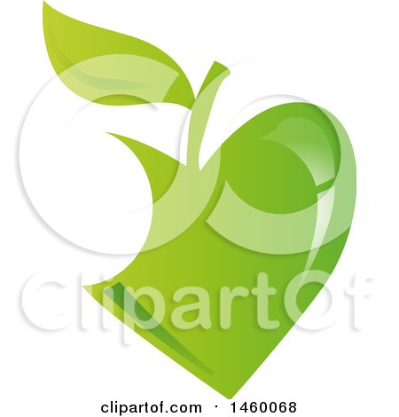 Clipart of a Green Apple Design - Royalty Free Vector Illustration by Domenico Condello
