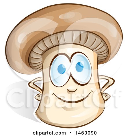 Clipart of a Cartoon Mushroom Mascot - Royalty Free Vector Illustration by Domenico Condello
