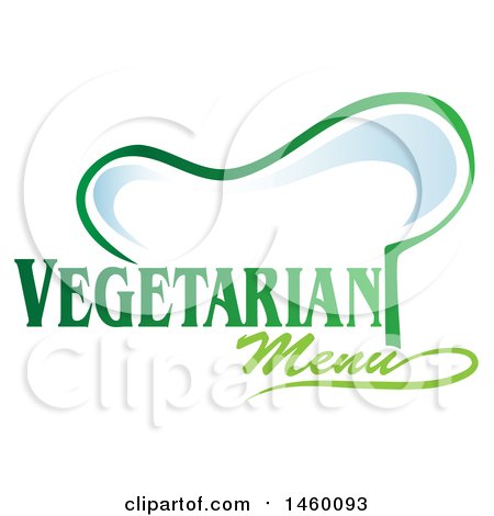 Clipart of a Chef Toque Hat with Vegetarian Menu Text - Royalty Free Vector Illustration by Domenico Condello
