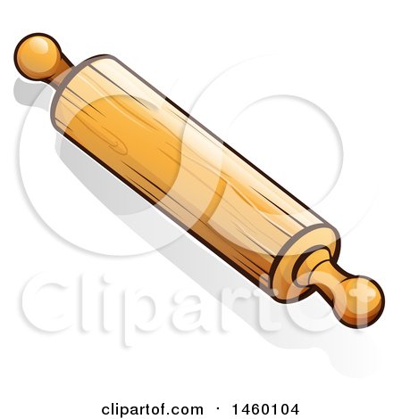 Clipart of a Wood Rolling Pin - Royalty Free Vector Illustration by Domenico Condello