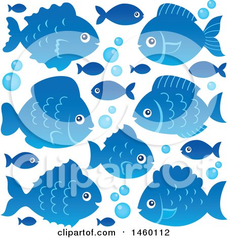 Clipart of Blue Fish - Royalty Free Vector Illustration by visekart