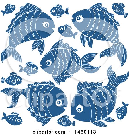Clipart of Blue Fish - Royalty Free Vector Illustration by visekart