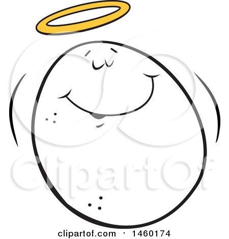 Clipart of a Cartoon Angel Good Egg with a Halo - Royalty Free Vector Illustration by Johnny Sajem
