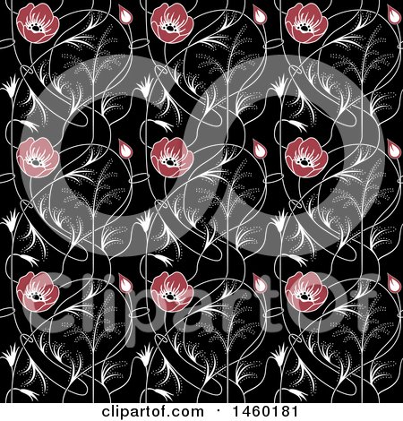 Clipart of a Background of Art Nouveau Flowers - Royalty Free Vector Illustration by Frisko