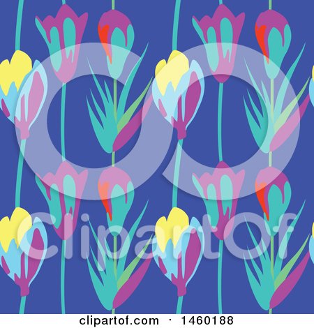 Clipart of a Background of Tulip Flowers - Royalty Free Vector Illustration by Frisko