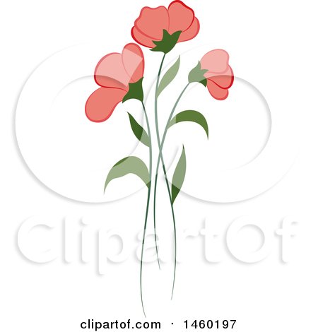 Clipart of a Plant with Pink Flowers - Royalty Free Vector Illustration by Cherie Reve