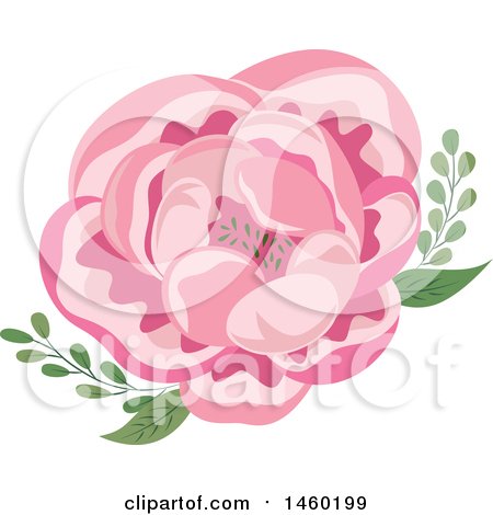 Clipart of a Pink Flower - Royalty Free Vector Illustration by Cherie Reve
