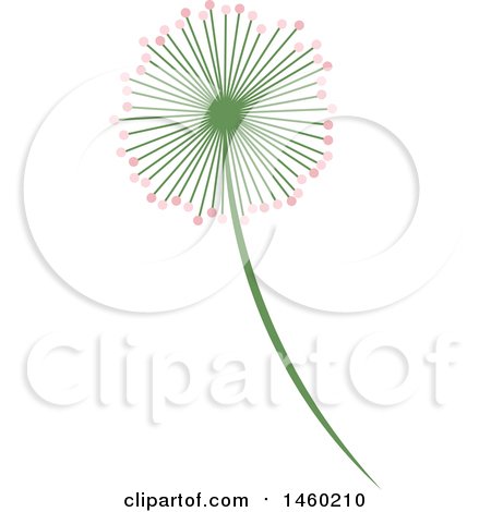 Clipart of a Pink and Green Flower - Royalty Free Vector Illustration by Cherie Reve