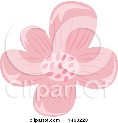 Clipart of a Pink Flower - Royalty Free Vector Illustration by Cherie Reve