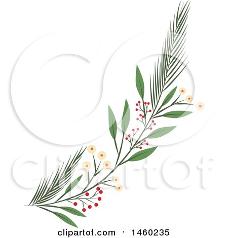 Clipart of a Branch with Berries - Royalty Free Vector Illustration by Cherie Reve
