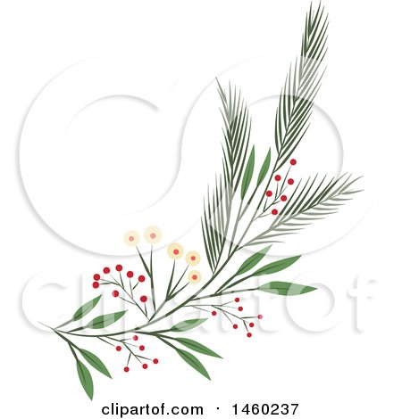 Clipart of a Branch with Berries - Royalty Free Vector Illustration by Cherie Reve