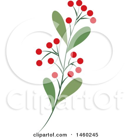 Clipart of a Plant with Red Berries - Royalty Free Vector Illustration by Cherie Reve