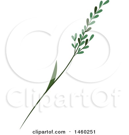 Clipart of a Branch with Leaves - Royalty Free Vector Illustration by Cherie Reve