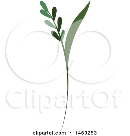 Clipart of a Branch with Leaves - Royalty Free Vector Illustration by Cherie Reve