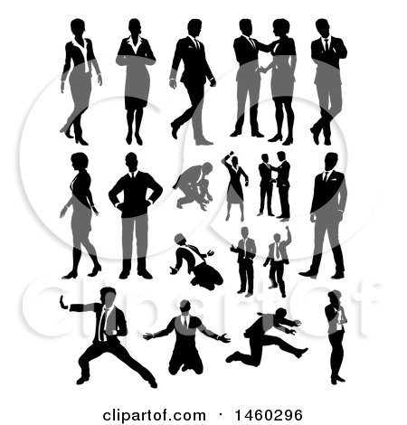Clipart of Silhouetted Business People - Royalty Free Vector Illustration by AtStockIllustration