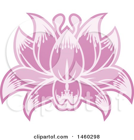 Clipart of a Purple Blooming Flower - Royalty Free Vector Illustration by AtStockIllustration