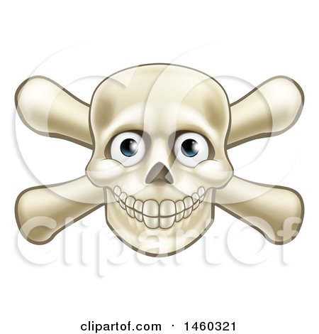 Clipart of a Skull and Crossbones with Eyes - Royalty Free Vector Illustration by AtStockIllustration