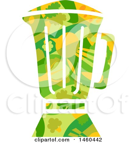 Clipart of a Veggie Patterned Blender - Royalty Free Vector Illustration by BNP Design Studio