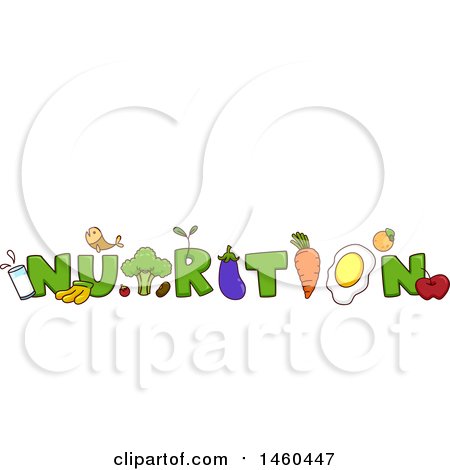 Clipart of the Word Nutrition with Food - Royalty Free Vector Illustration by BNP Design Studio