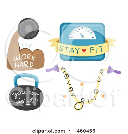 Clipart of Inspirational Fitness Designs - Royalty Free Vector Illustration by BNP Design Studio
