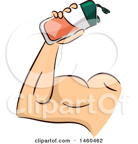 Clipart of a Strong Mans Arm with a Protein Shake - Royalty Free Vector Illustration by BNP Design Studio