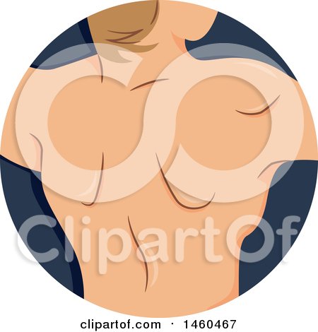 Clipart of a Fitness Icon of a Man Flexing His Back - Royalty Free Vector Illustration by BNP Design Studio