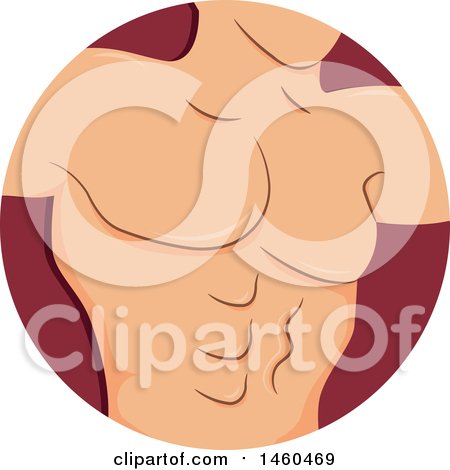Clipart of a Fitness Icon of a Man Flexing His Chest - Royalty Free Vector Illustration by BNP Design Studio