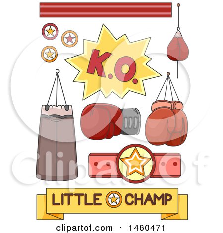Clipart of Boxing and Fighting Design Elements - Royalty Free Vector Illustration by BNP Design Studio