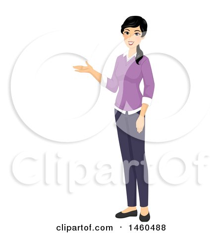Clipart of a Presenting Female Teacher - Royalty Free Vector Illustration by BNP Design Studio
