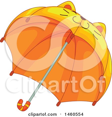 Clipart of a Cat Umbrella - Royalty Free Vector Illustration by BNP Design Studio