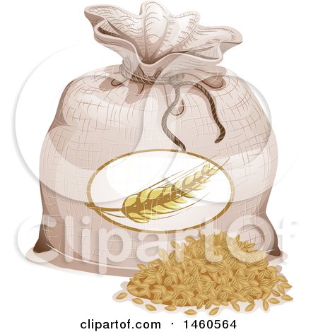 Clipart of a Barley Sack - Royalty Free Vector Illustration by BNP Design Studio