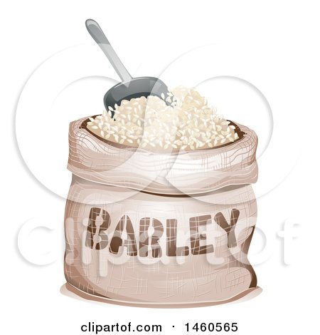 Clipart of a Barley Sack and Scoop - Royalty Free Vector Illustration by BNP Design Studio